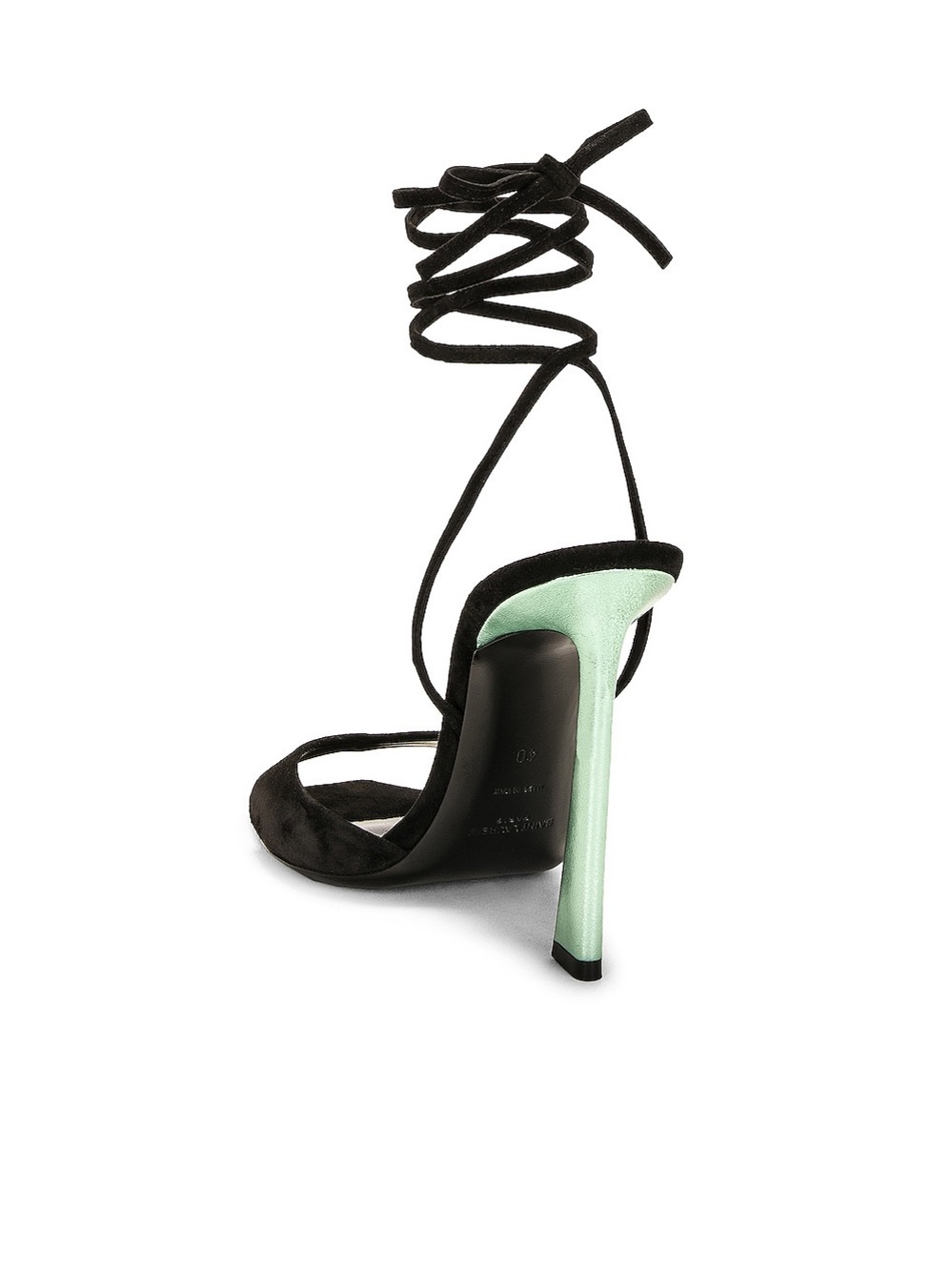 Saint Laurent Black Suede Vitti Wrap Around Sandal - Picture 2 of 8